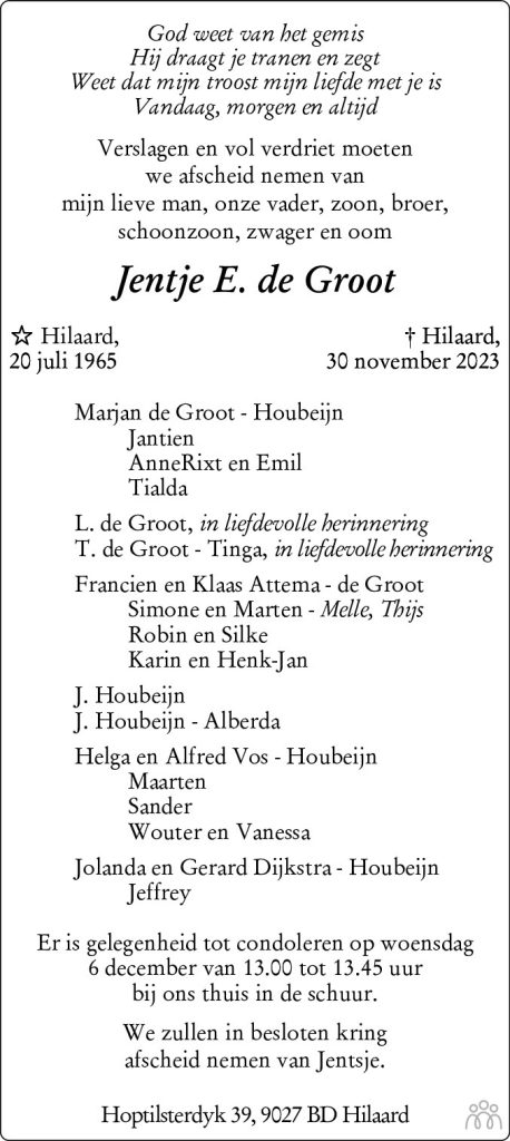 2023-11-30 Jentsje de Groot